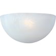 Maxim Lighting Essentials Dome Wall Sconce in white finish with a glass dome shade mounted on a steel base, illuminating softly against a wall.