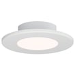 Maxim Lighting Snug Recessed Trim Light, featuring a sleek white aluminum and acrylic finish, seamlessly blends into ceilings for a modern, minimalist look.