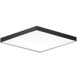 Maxim Lighting Trim Flush Mount in black finish, featuring a sleek, round design with a polycarbonate diffuser and steel frame.