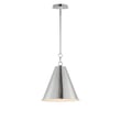 Maxim Lighting Veritas Pendant in Satin Nickel finish, featuring a sleek steel frame with a modern design, hanging elegantly from the ceiling.