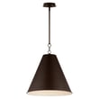 Maxim Lighting Veritas Pendant in Chestnut Bronze finish, featuring a steel frame with elegant curves and a warm, inviting glow.