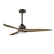Maxim Lighting Woodwind Ceiling Fan with Light, featuring solid wood blades in a Charcoal Bronze finish and a Steel frame.