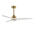 Maxim Lighting Woodwind Solid Wood Blade Ceiling Fan with Light in Natural Aged Brass finish, featuring a Steel frame and elegant wooden blades.
