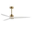 Maxim Lighting Woodwind Solid Wood Blade Ceiling Fan with Light, featuring Natural Aged Brass finish and Steel construction.