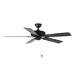 Maxim Lighting Basic-Max Indoor Ceiling Fan in Black, featuring durable steel and MDF materials for stylish home cooling.