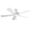 Maxim Lighting Basic-Max Indoor Ceiling Fan in Matte White, featuring durable steel and MDF materials for stylish home decor.