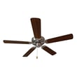 Maxim Lighting Basic-Max Indoor Ceiling Fan in Satin Nickel with Walnut and Pecan finish, made of steel and MDF.