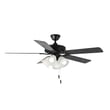 Maxim Lighting Basic-Max Indoor Ceiling Fan with Light in Black with Walnut and Pecan, featuring Steel, Aluminum, and Glass materials.