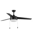 Maxim Lighting Trio LED Ceiling Fan with Pull Chain in Black with Walnut finish, featuring a sleek steel design and modern aesthetic.