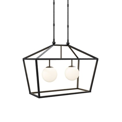 Denison Rectangular Black Outdoor Lantern