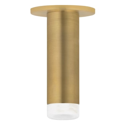 Luxe Cylinder Flush Mount With Alabaster Bezel