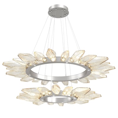 Rock Crystal Two-Tier Radial Ring Chandelier