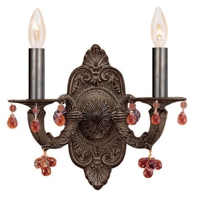 Paris Market Amber Crystal Wall Sconce