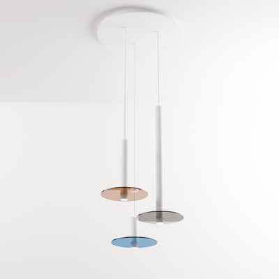 Combi Round Multi Light Glass Plate Pendant