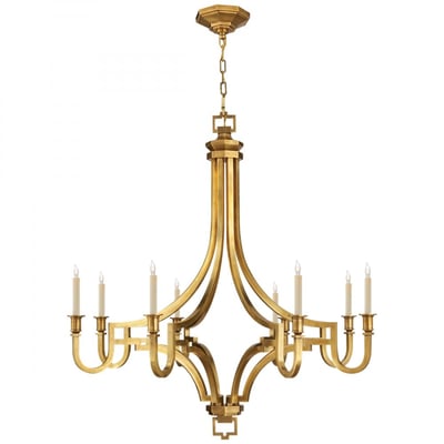 Mykonos Large Chandelier Antique Burnished Brass OPEN BOX