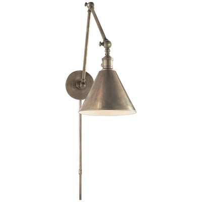Boston Functional Double Arm Library Light Antique Brass OPEN BOX