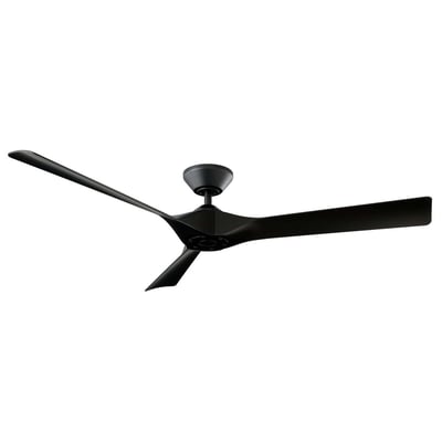 Torque Ceiling Fan Matte Black with Distressed Koa OPEN BOX