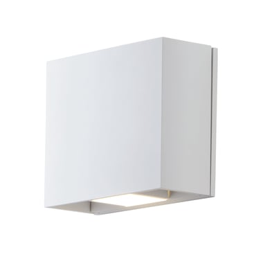 ET2 Alumilux Cube Outdoor Wall Sconce in White Aluminum, perfect for modern outdoor lighting solutions.