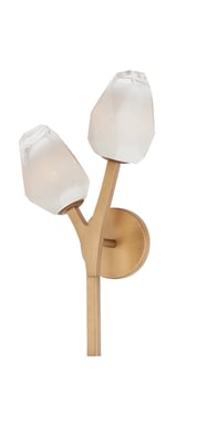 ET2 Blossom Wall Sconce in Natural Aged Brass, featuring a sleek steel design for elegant home lighting.