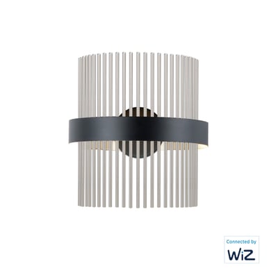 ET2 Chimes Wall Sconce in Satin Nickel, stylish steel lighting fixture for modern interiors.