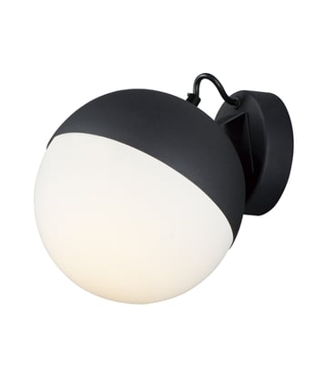 ET2 Half Moon Wall Sconce in black steel finish, featuring a sleek, modern design with a half-circle shape, perfect for contemporary interiors.