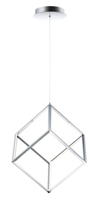 ET2 4 Square Pendant in Polished Chrome, featuring a sleek aluminum design for modern lighting solutions.
