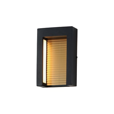 ET2 Alcove Outdoor Wall Sconce in Black with Gold finish, crafted from durable aluminum for stylish outdoor lighting.
