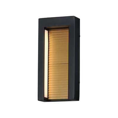 ET2 Alcove Outdoor Wall Sconce in Black with Gold, durable aluminum design for stylish outdoor lighting.