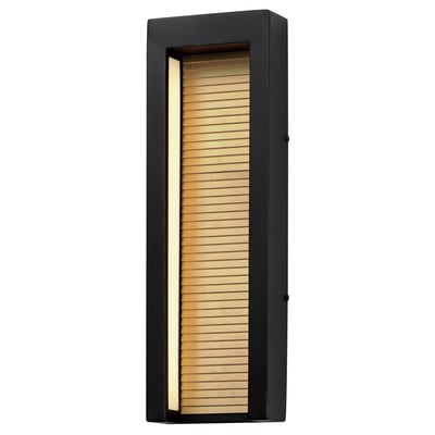 ET2 Alcove Outdoor Wall Sconce in Black with Gold finish, made of durable aluminum for stylish outdoor lighting.