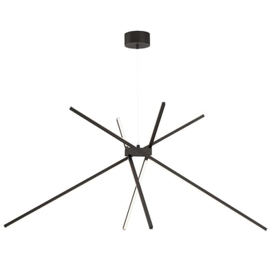 ET2 Alumilux Aster Chandelier in Black Aluminum, modern lighting fixture for stylish home decor.