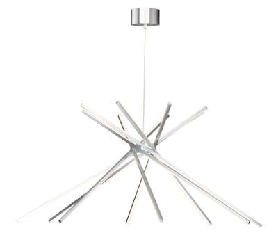 ET2 Alumilux Aster Chandelier in Satin Aluminum, featuring a sleek aluminum design for modern lighting elegance.