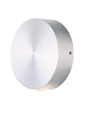 ET2 Alumilux Glint Outdoor Wall Sconce in Satin Aluminum, sleek aluminum design for modern outdoor lighting.