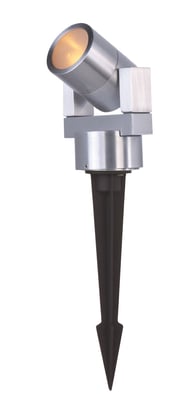 ET2 Alumilux Landscape LED Light in Satin Aluminum, featuring a sleek aluminum design for outdoor illumination.