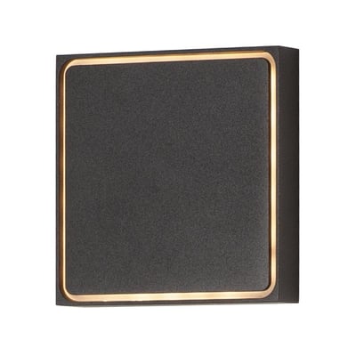 ET2 Alumilux Outline Outdoor Wall Sconce in Black, made of durable aluminum, enhancing outdoor spaces with modern elegance.