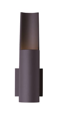 ET2 Alumilux Runway Outdoor Wall Sconce in white finish, mounted on an exterior wall, emitting soft, ambient light.