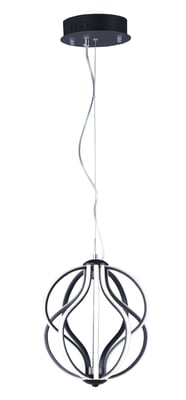ET2 Aura Pendant in Black Aluminum, modern lighting fixture for stylish home decor.