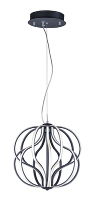ET2 Aura Pendant in Black Aluminum, modern lighting fixture for stylish home decor and ambiance enhancement.