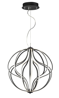 ET2 Aura Pendant in Black Aluminum, modern lighting fixture enhancing home decor with stylish elegance.