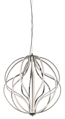 ET2 Aura Pendant in Polished Chrome, sleek aluminum design, perfect for modern lighting solutions.