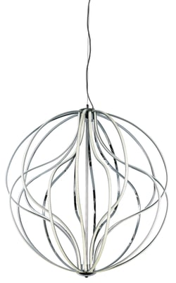 ET2 Aura Pendant in Polished Chrome, sleek aluminum design, perfect for modern home lighting.