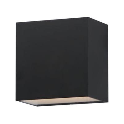 ET2 Blok Outdoor Wall Sconce in Black, durable aluminum design for stylish outdoor lighting.