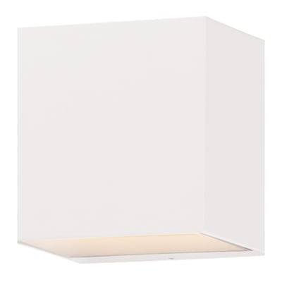 ET2 Blok Outdoor Wall Sconce in White Aluminum, modern design perfect for enhancing outdoor spaces.