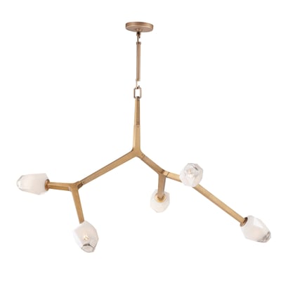 ET2 Blossom Multi-Light Pendant in Natural Aged Brass, stylish steel design for modern lighting elegance.