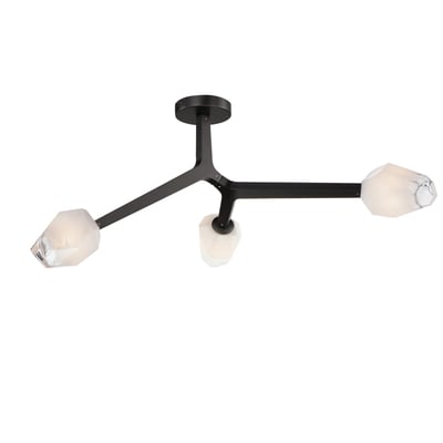 ET2 Blossom Semi-Flush Ceiling Light in Black Steel, elegant design for modern home lighting solutions.