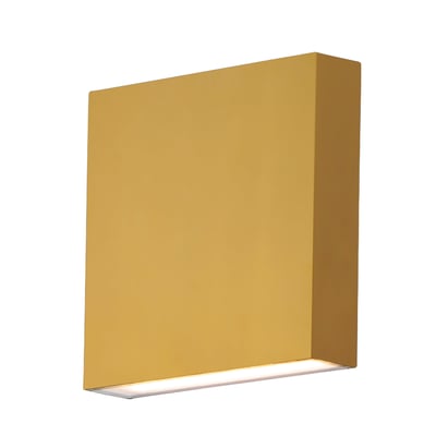 ET2 Brik Outdoor Wall Sconce in Natural Aged Brass, featuring durable aluminum and stainless steel for stylish outdoor lighting.