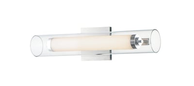 ET2 Centrum Bathroom Vanity Light in Polished Chrome, featuring a sleek aluminum design for modern bathroom decor.