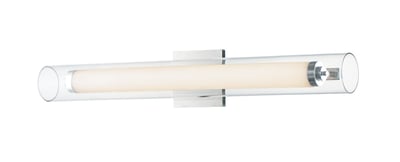 ET2 Centrum Bathroom Vanity Light in Polished Chrome, featuring a sleek aluminum design for modern bathroom decor.