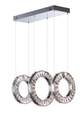ET2 Charm Linear Pendant in Polished Chrome, featuring sleek aluminum design for modern lighting solutions.