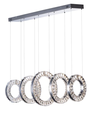 ET2 Charm Linear Pendant in Polished Chrome, sleek aluminum design for modern lighting solutions.