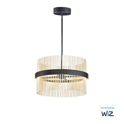 ET2 Chimes Pendant in Satin Brass, featuring a sleek steel design for modern lighting elegance.